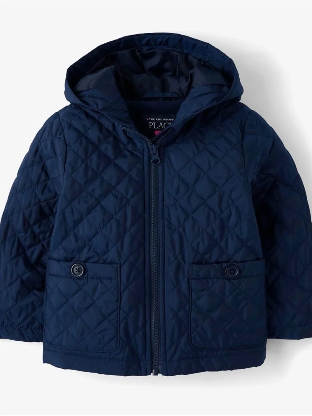 The Children's Place Navy Quilted Hooded Puffer Jacket